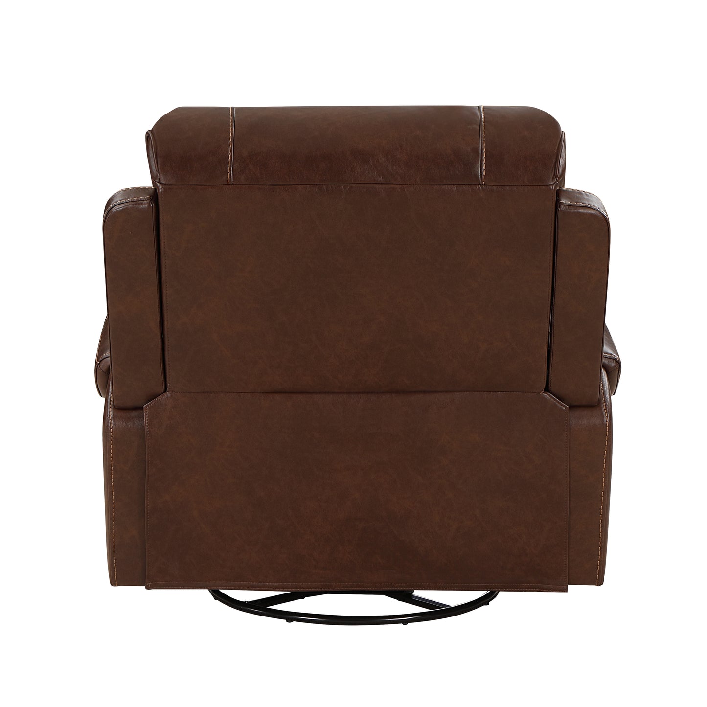 Homelegance Newnan Swivel Glider Reclining Chair in Brown Faux Leather 8549BRW-1