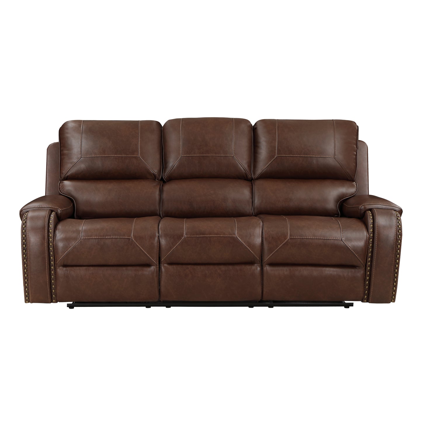 Homelegance Newnan Brown Faux Leather Dual Reclining Sectional Sofa 8549BRW-3