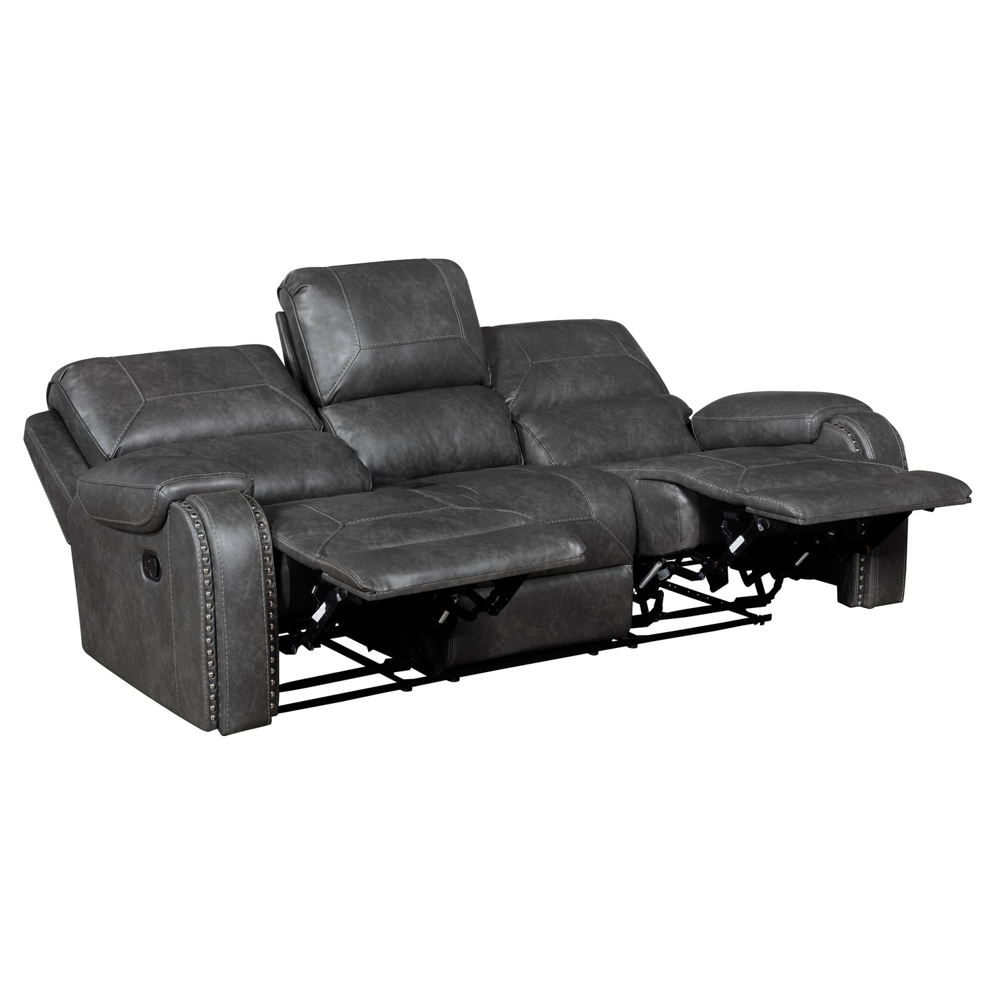 Homelegance Newnan Double Reclining Sectional Sofa Gray 8549GRY-3