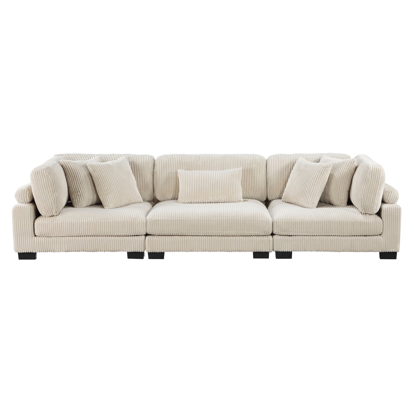 Homelegance Traverse Sofa Beige Corduroy Upholstery Adjustable Back 8555BE-3