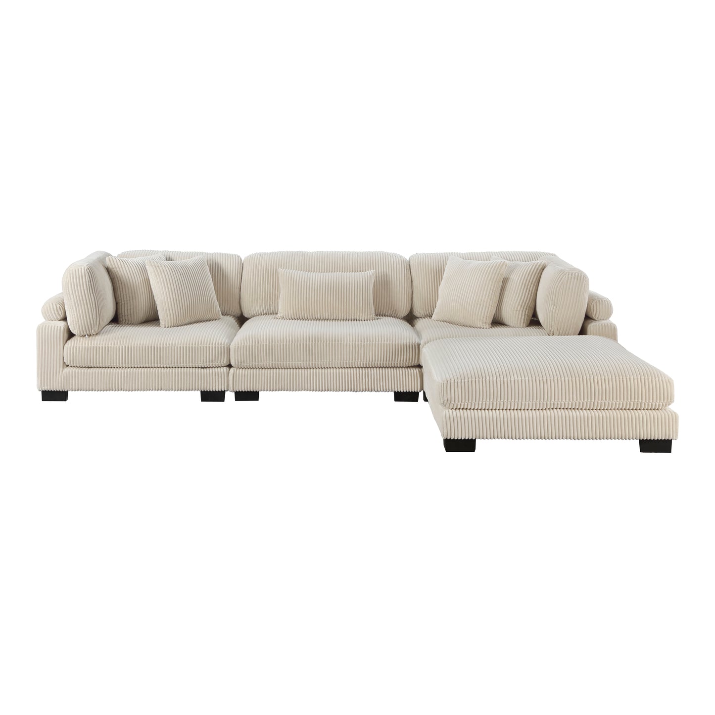 Homelegance Traverse Modular Sectional Sofa in Plush Beige Corduroy 8555BE-4OT