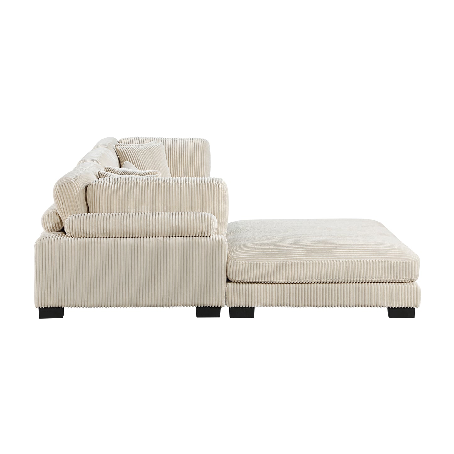 Homelegance Traverse Modular Sectional Sofa in Plush Beige Corduroy 8555BE-4OT