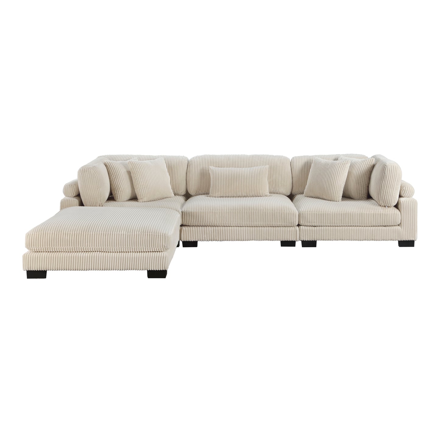 Homelegance Traverse Modular Sectional Sofa in Plush Beige Corduroy 8555BE-4OT