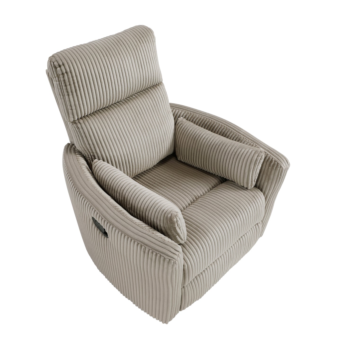Homelegance Traverse Swivel Glider Reclining Chair in Brown Corduroy 8555GB-1SW