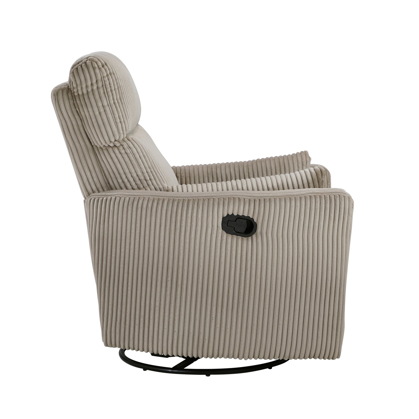 Homelegance Traverse Swivel Glider Reclining Chair in Brown Corduroy 8555GB-1SW