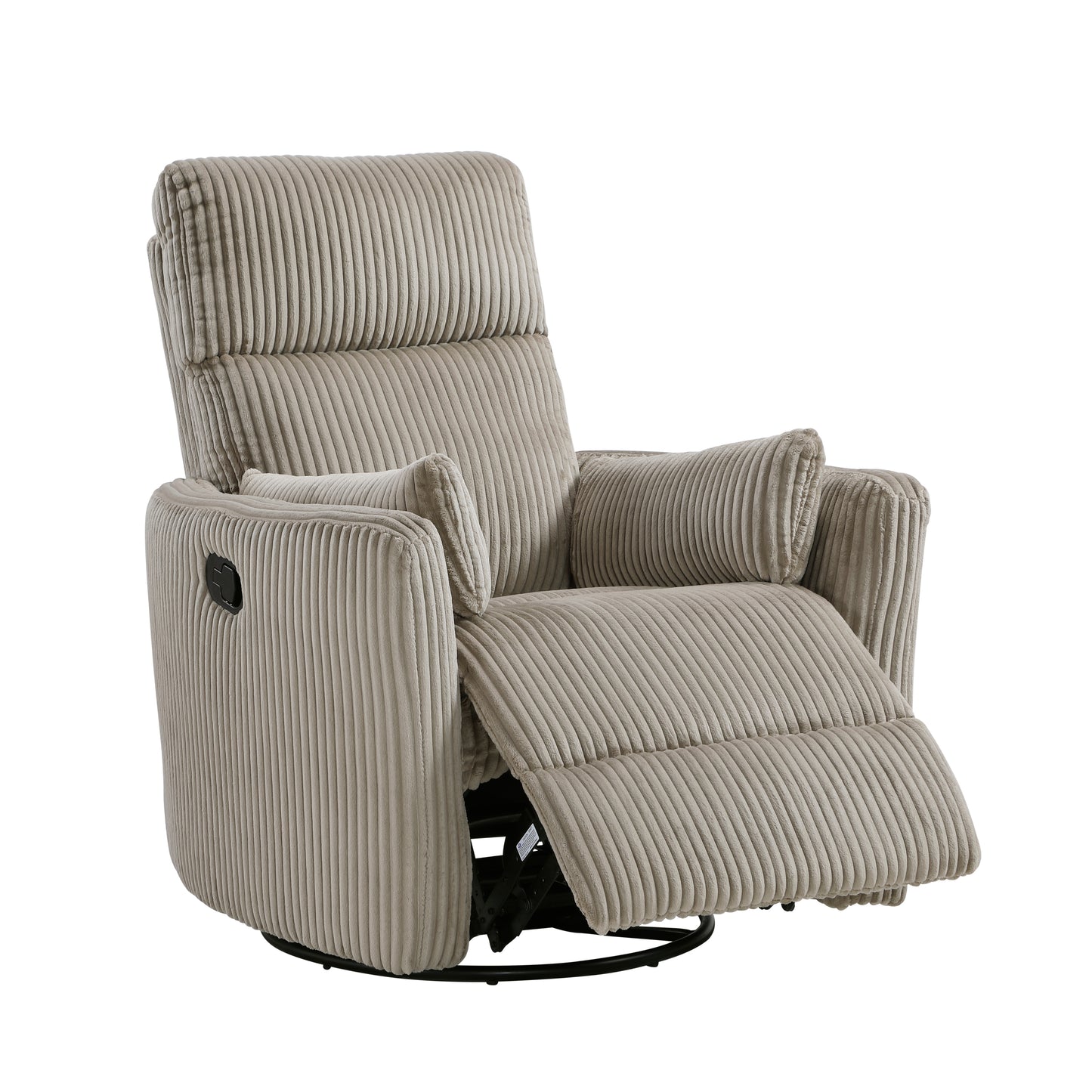 Homelegance Traverse Swivel Glider Reclining Chair in Brown Corduroy 8555GB-1SW