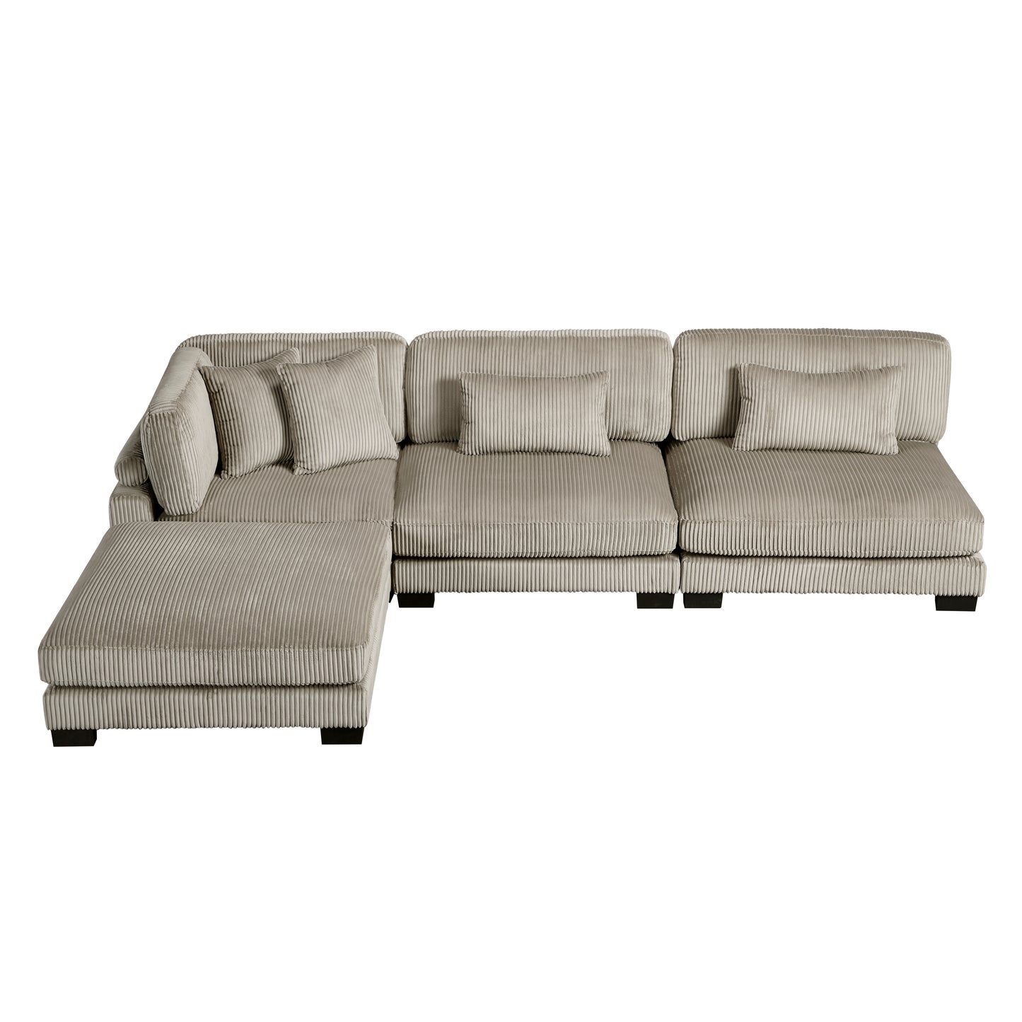 Homelegance Traverse Sectional Sofa in Gray Fabric 8555GB-2AC1CROT