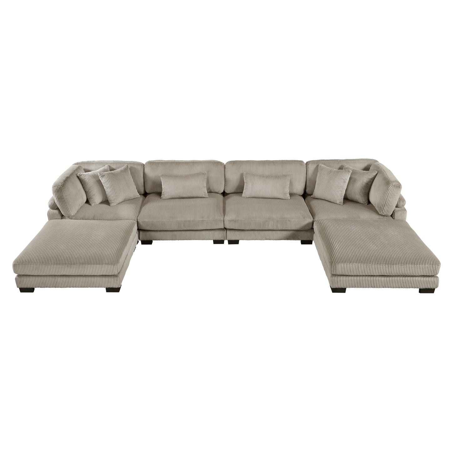 Homelegance Traverse Sectional Sofa in Gray with Ottoman 8555GB-2CR2AC2OT