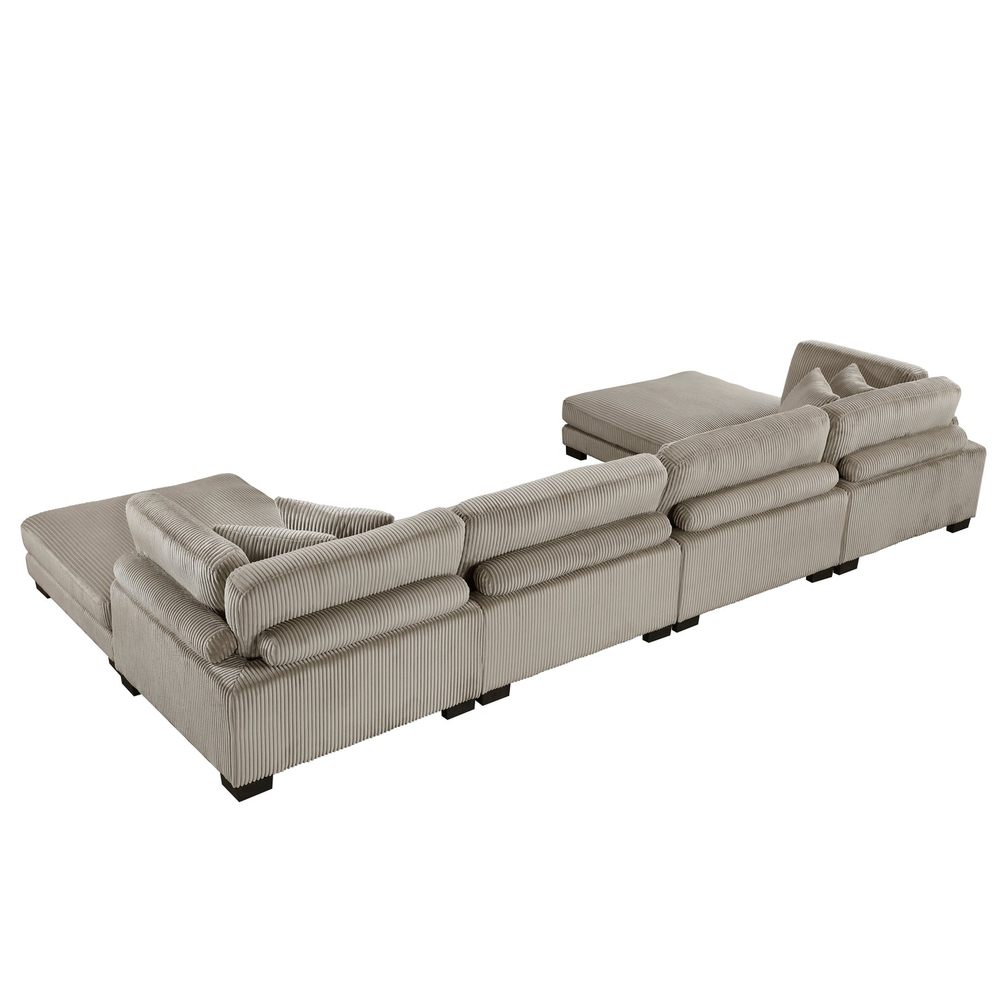 Homelegance Traverse Sectional Sofa in Gray with Ottoman 8555GB-2CR2AC2OT