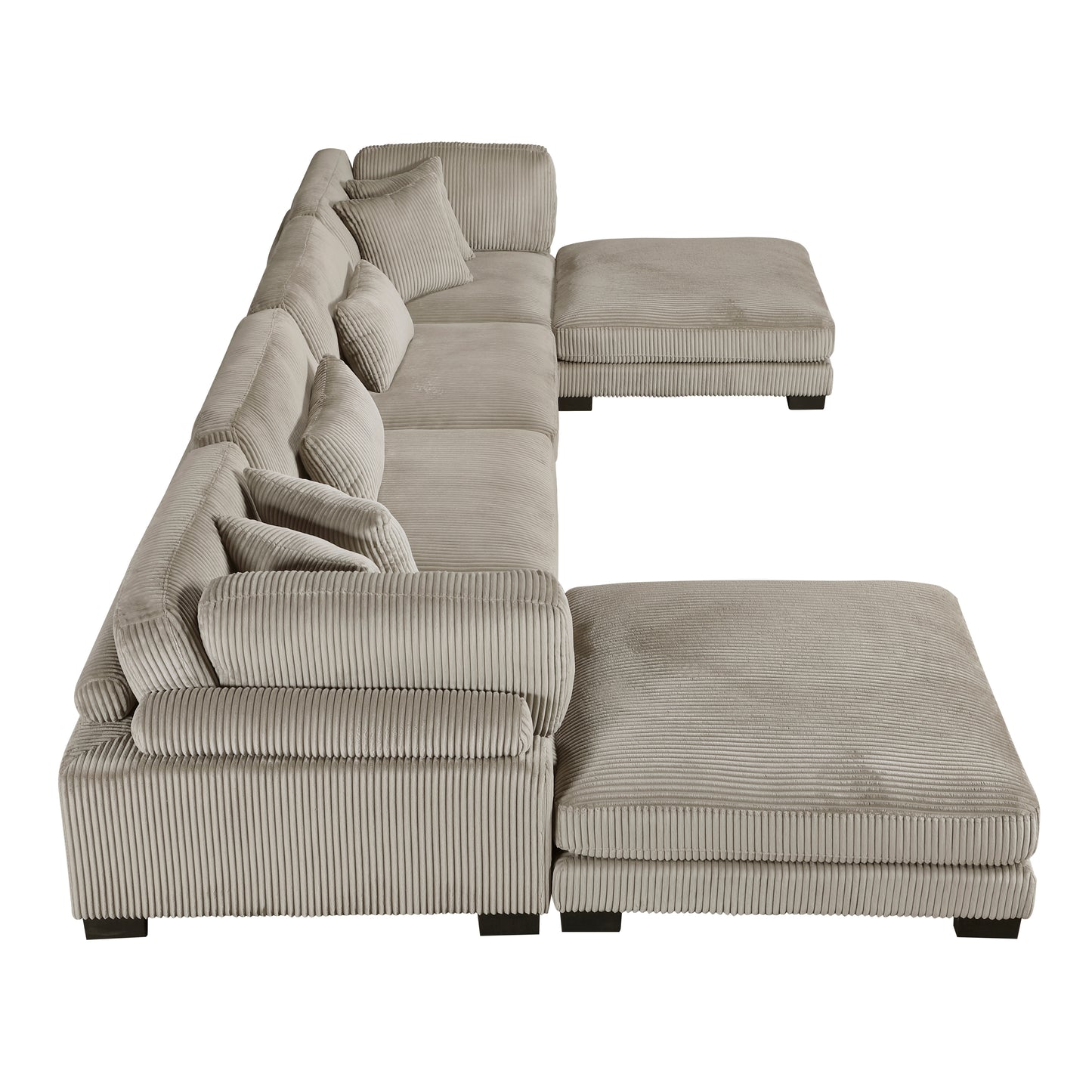 Homelegance Traverse Sectional Sofa in Gray with Ottoman 8555GB-2CR2AC2OT