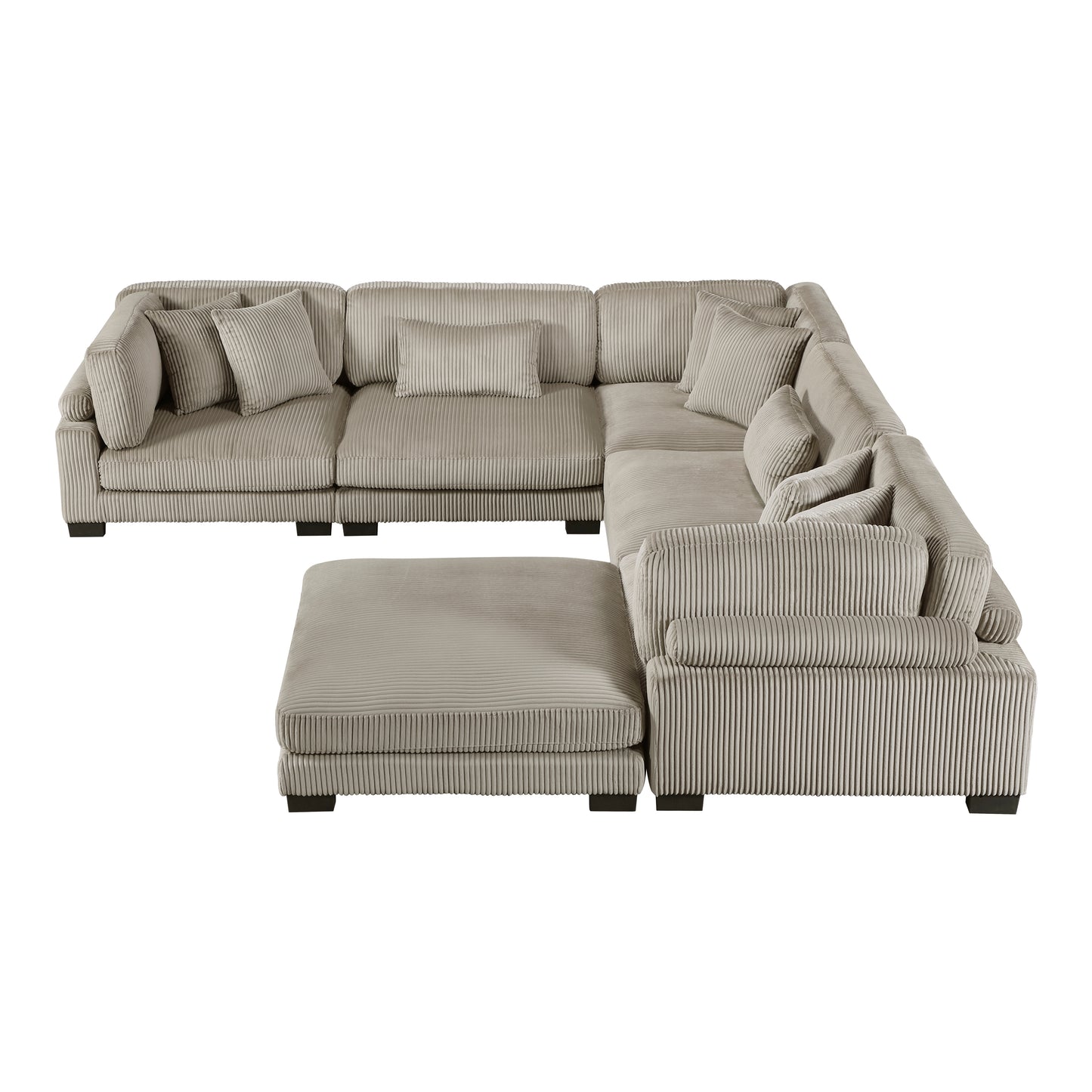 Homelegance Traverse Sectional Sofa in Gray 8555GB-3CR2ACOT