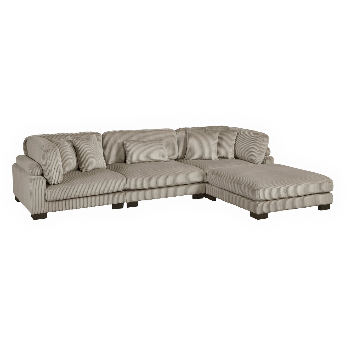Homelegance Traverse 4-Piece Modular Sectional with Ottoman in Rich Brown 8555GB-4OT