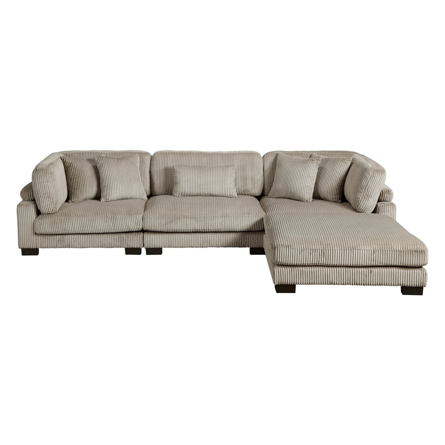 Homelegance Traverse 4-Piece Modular Sectional with Ottoman in Rich Brown 8555GB-4OT