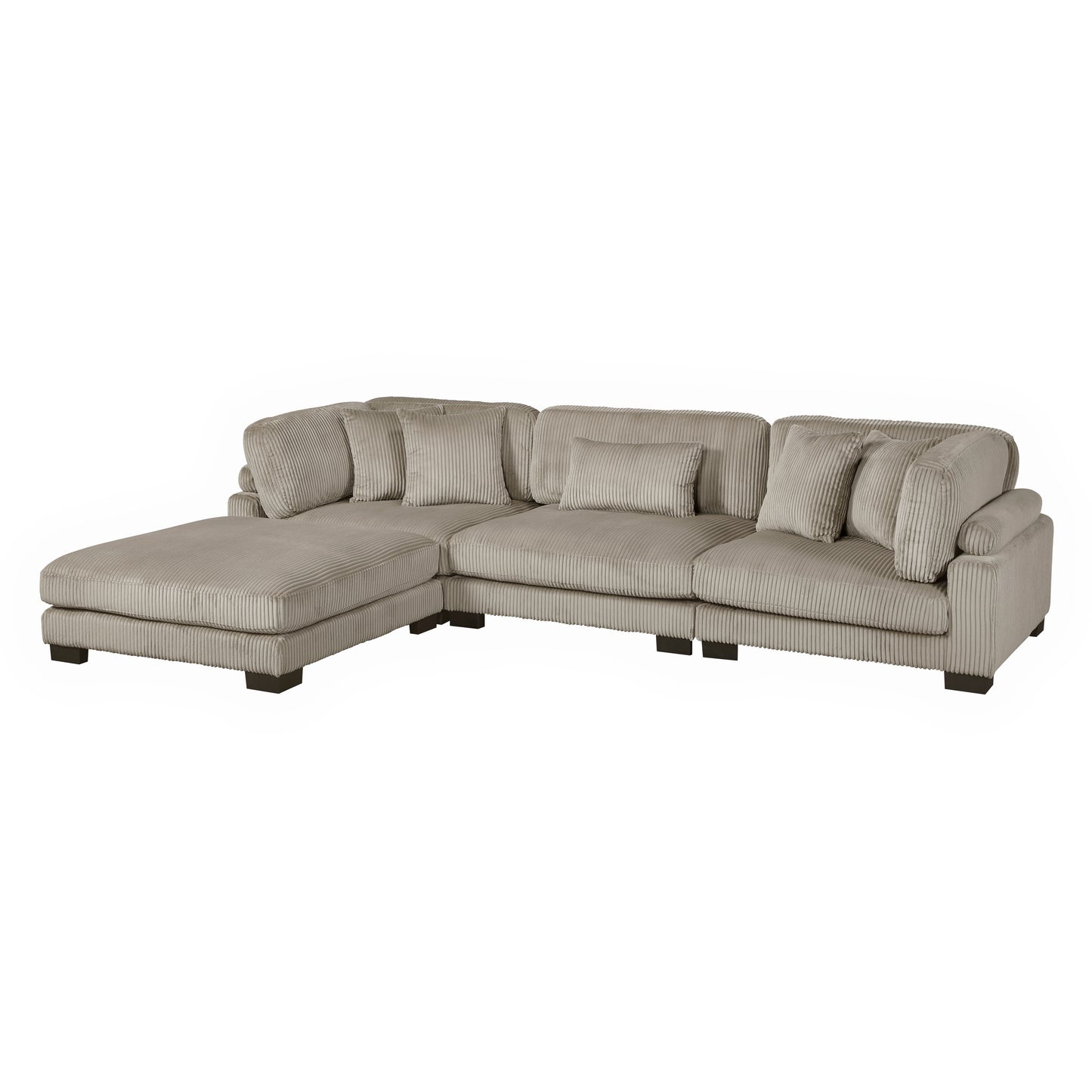Homelegance Traverse 4-Piece Modular Sectional with Ottoman in Rich Brown 8555GB-4OT