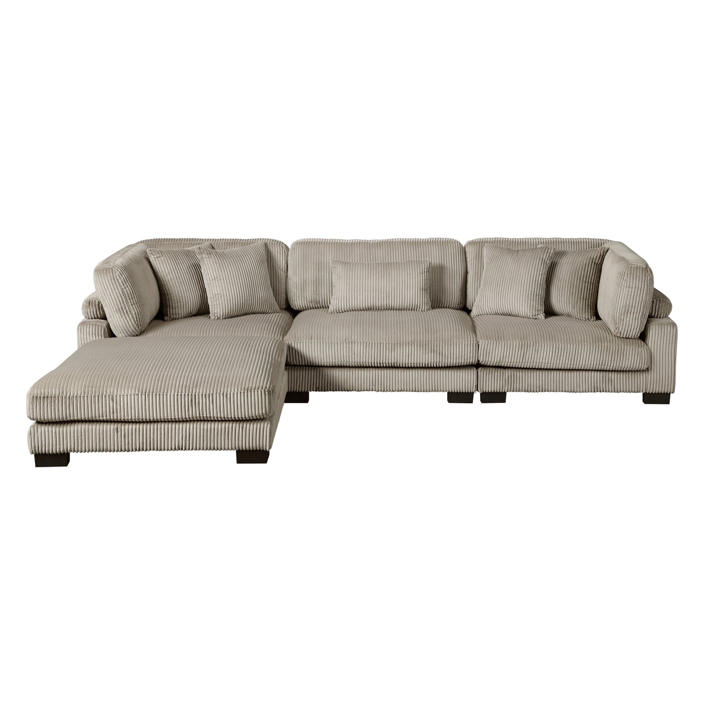 Homelegance Traverse 4-Piece Modular Sectional with Ottoman in Rich Brown 8555GB-4OT