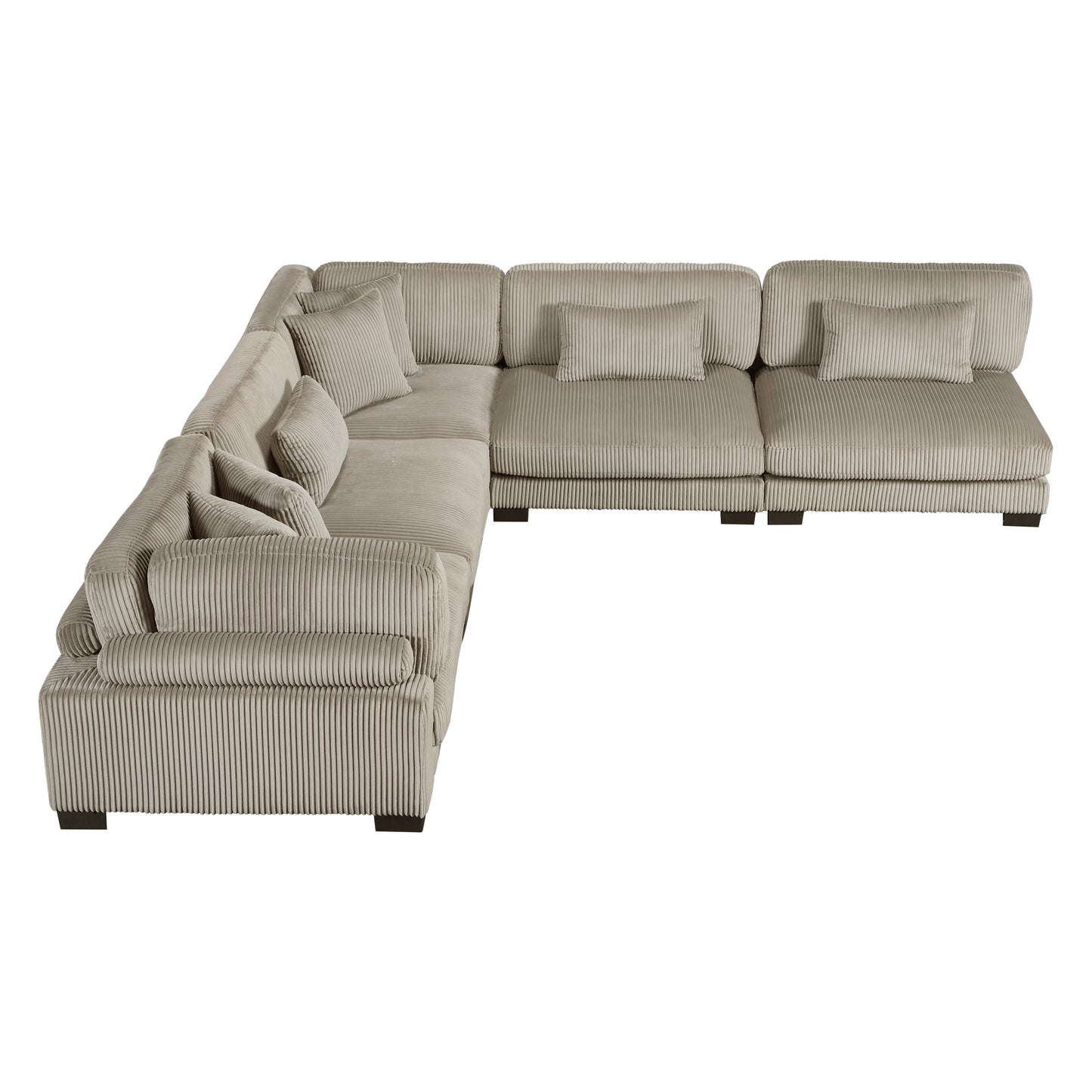 Homelegance Traverse Sectional Sofa in Gray 8555GB-5SC