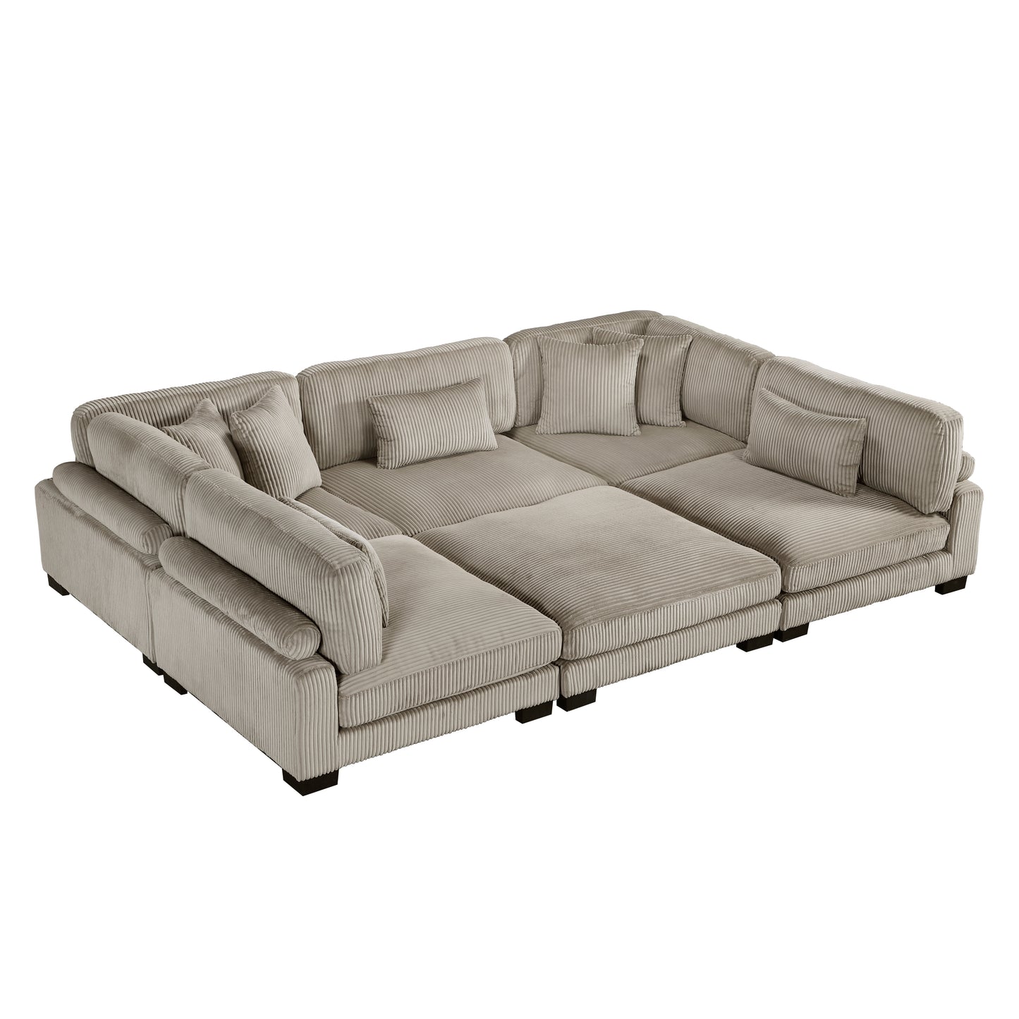 Homelegance Traverse Sectional Sofa in Gray 8555GB-6OT