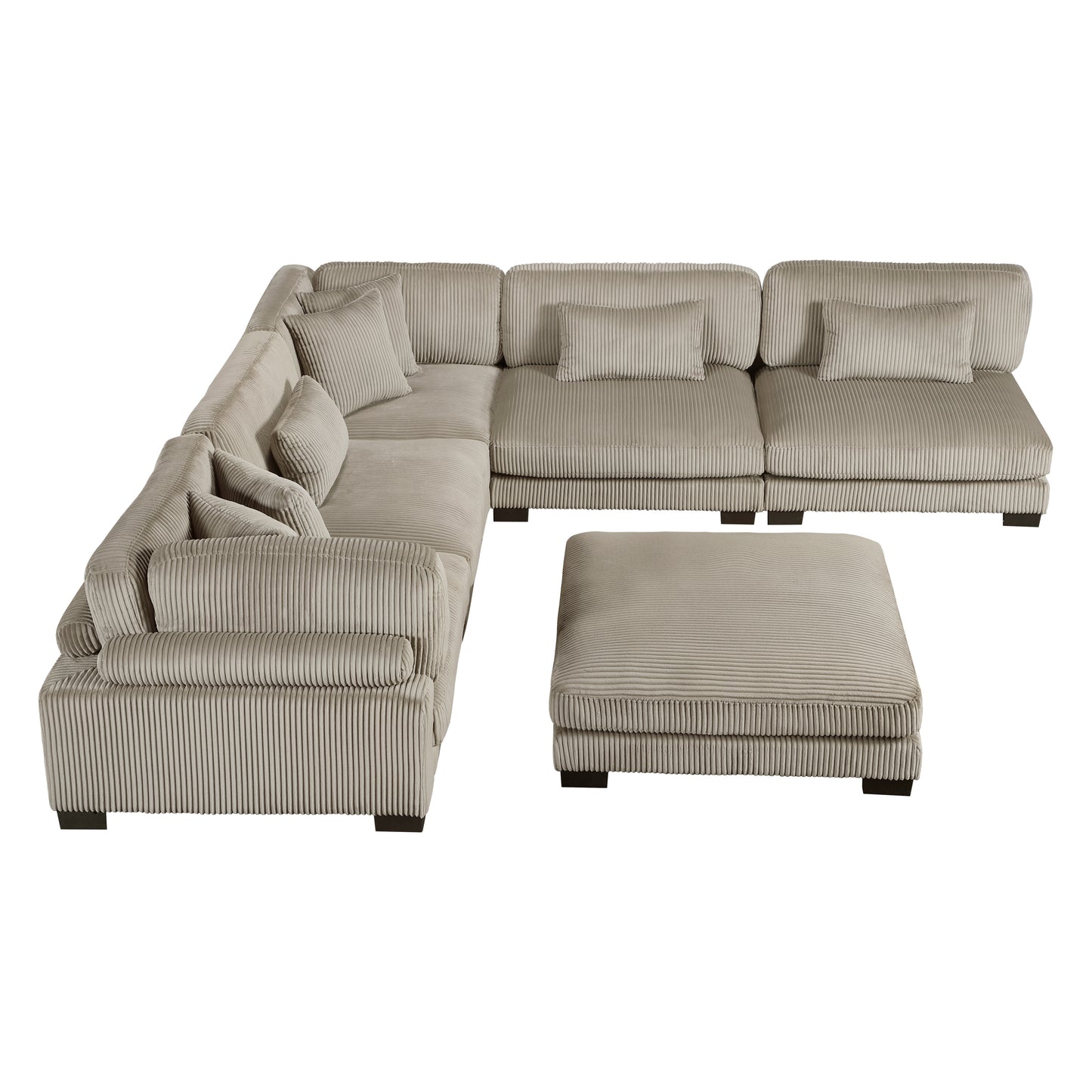 Homelegance Traverse Sectional Sofa in Gray 8555GB-6OT