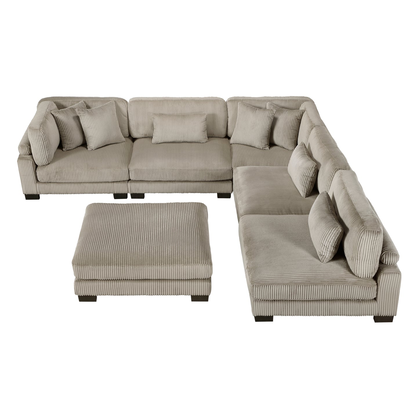 Homelegance Traverse Sectional Sofa in Gray 8555GB-6OT