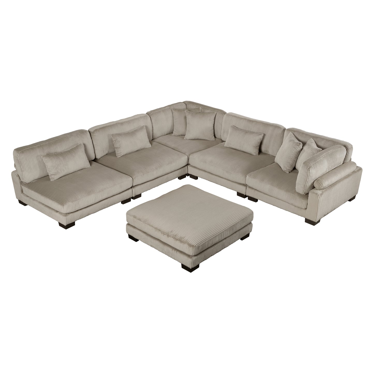 Homelegance Traverse Sectional Sofa in Gray 8555GB-6OT