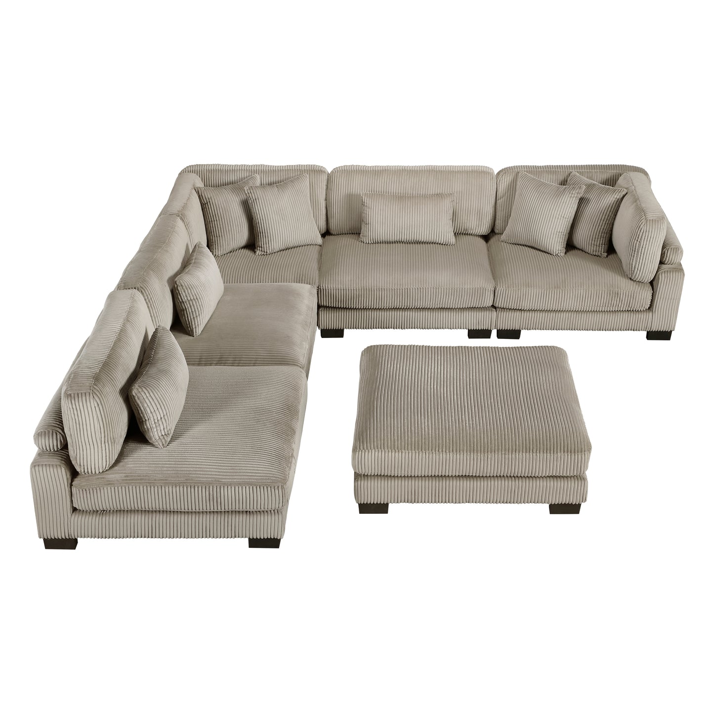 Homelegance Traverse Sectional Sofa in Gray 8555GB-6OT