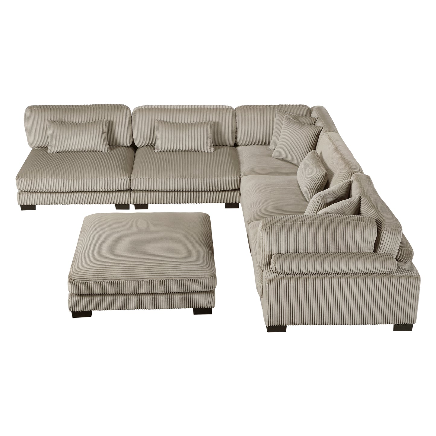 Homelegance Traverse Sectional Sofa in Gray 8555GB-6OT
