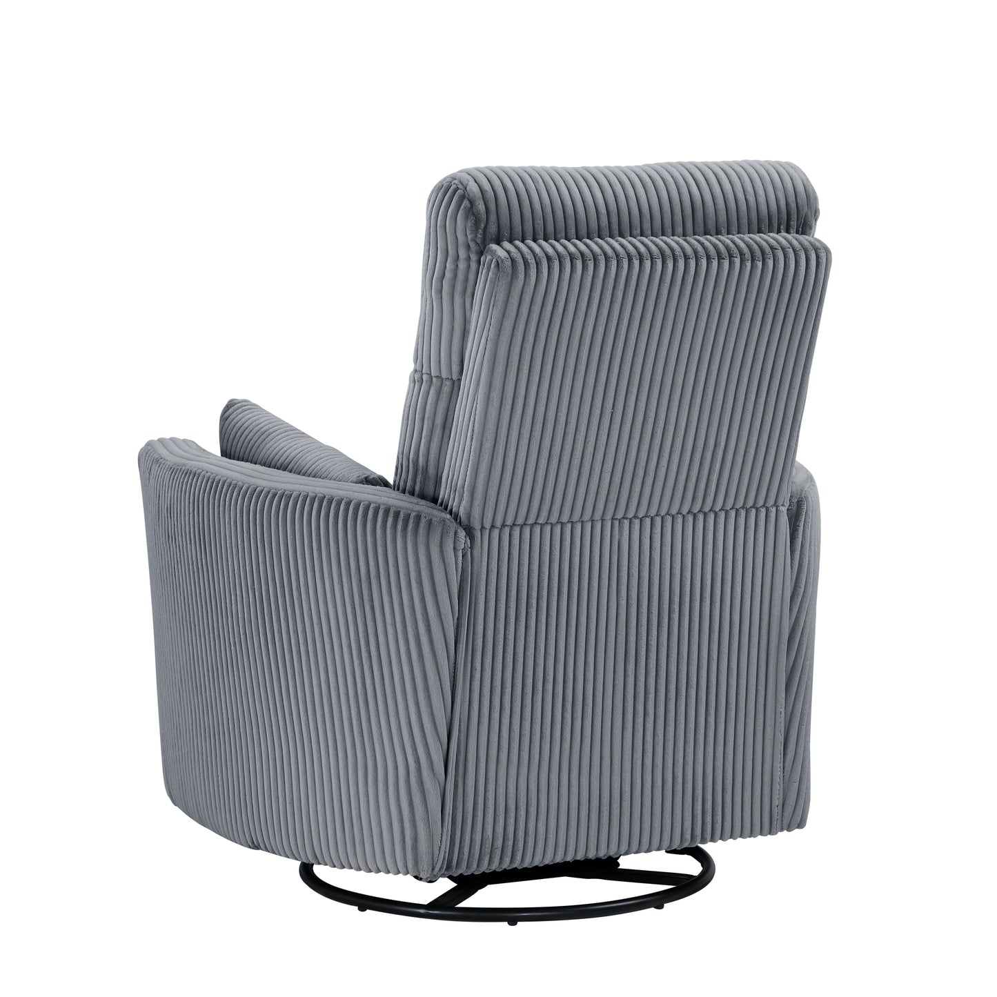 Homelegance Traverse Swivel Glider Reclining Chair in Gray Corduroy 8555GY-1SW