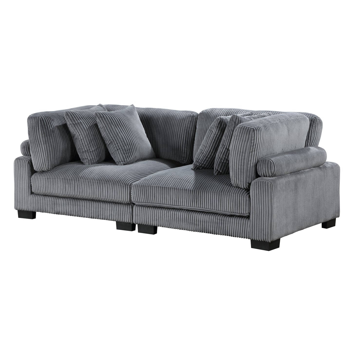 Homelegance Traverse Loveseat in Gray Corduroy with Adjustable Back 8555GY-2
