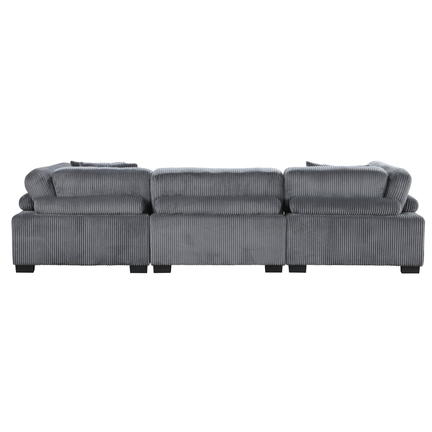 Homelegance Traverse Gray Corduroy Sectional Sofa 8555GY-3