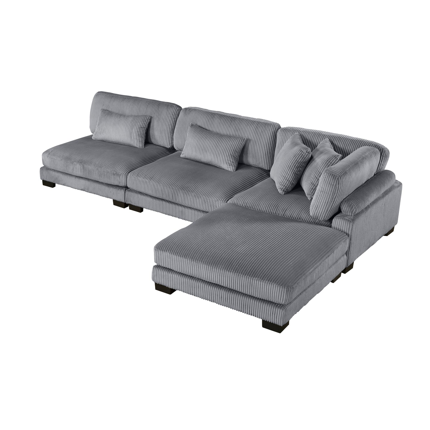 Homelegance Traverse Sectional Sofa in Gray 8555GY-2AC1CROT