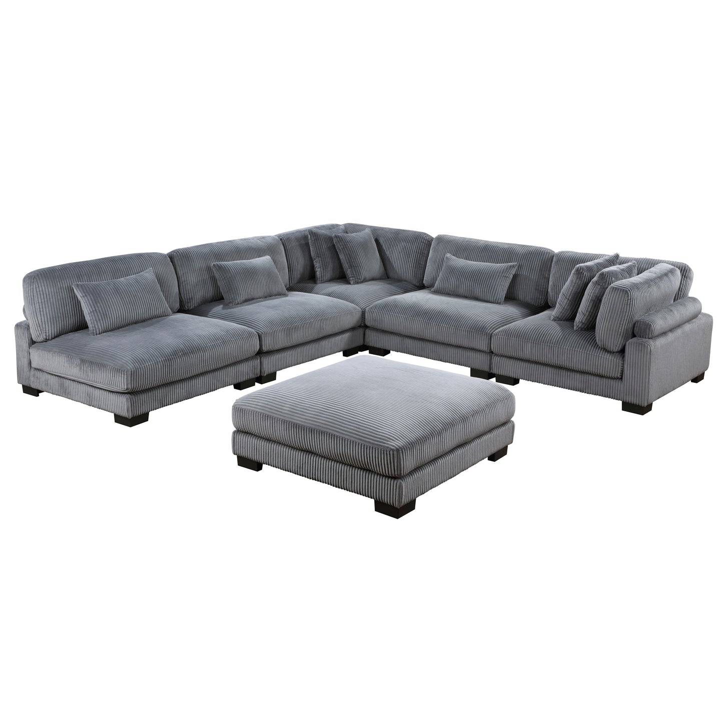 Homelegance Traverse Sectional Sofa in Gray 8555GY-6OT