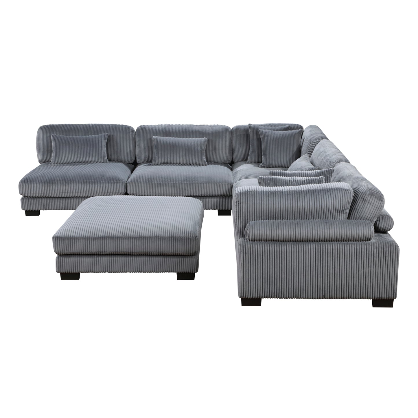 Homelegance Traverse Sectional Sofa in Gray 8555GY-6OT