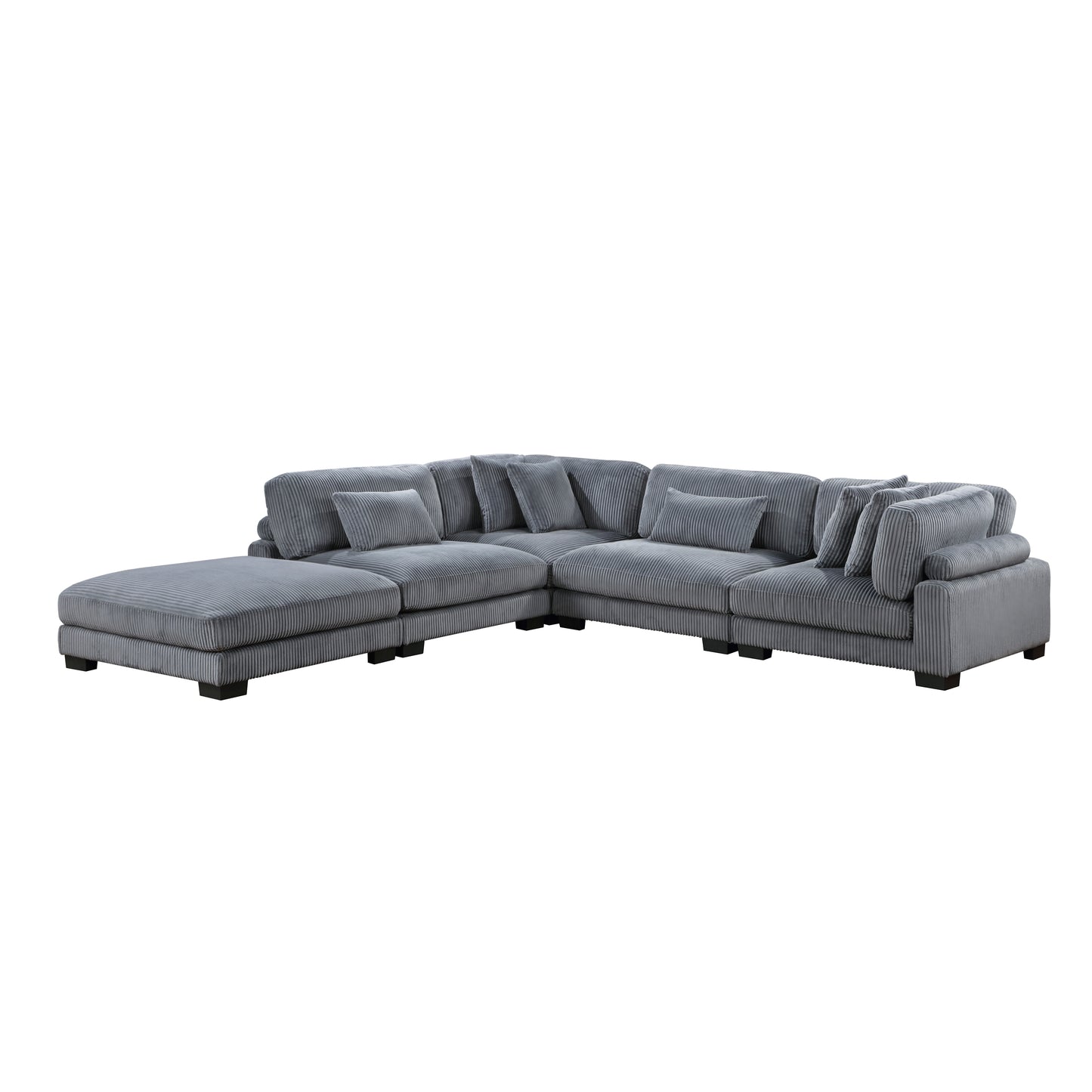 Homelegance Traverse Sectional Sofa in Gray 8555GY-5OT