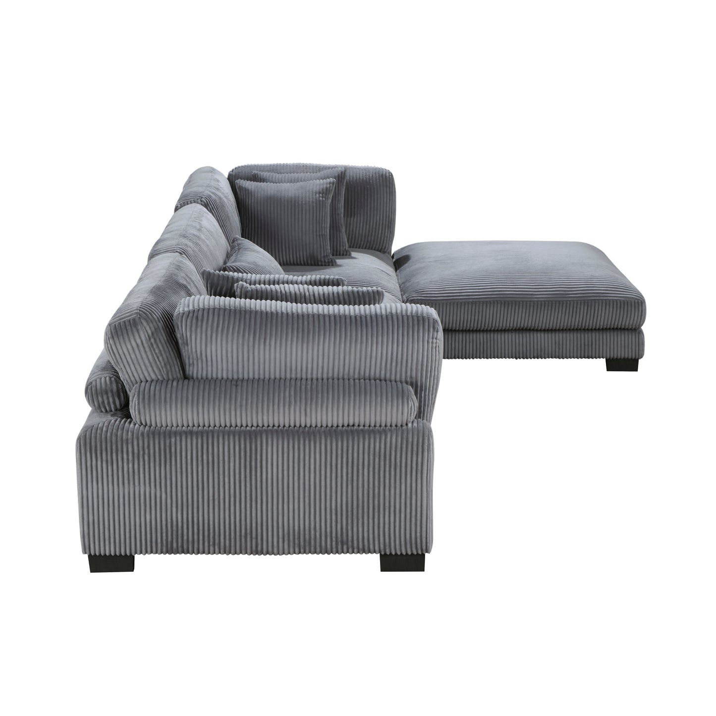 Homelegance Traverse Modular Sectional Sofa in Soft Gray Corduroy 8555GY-4OT