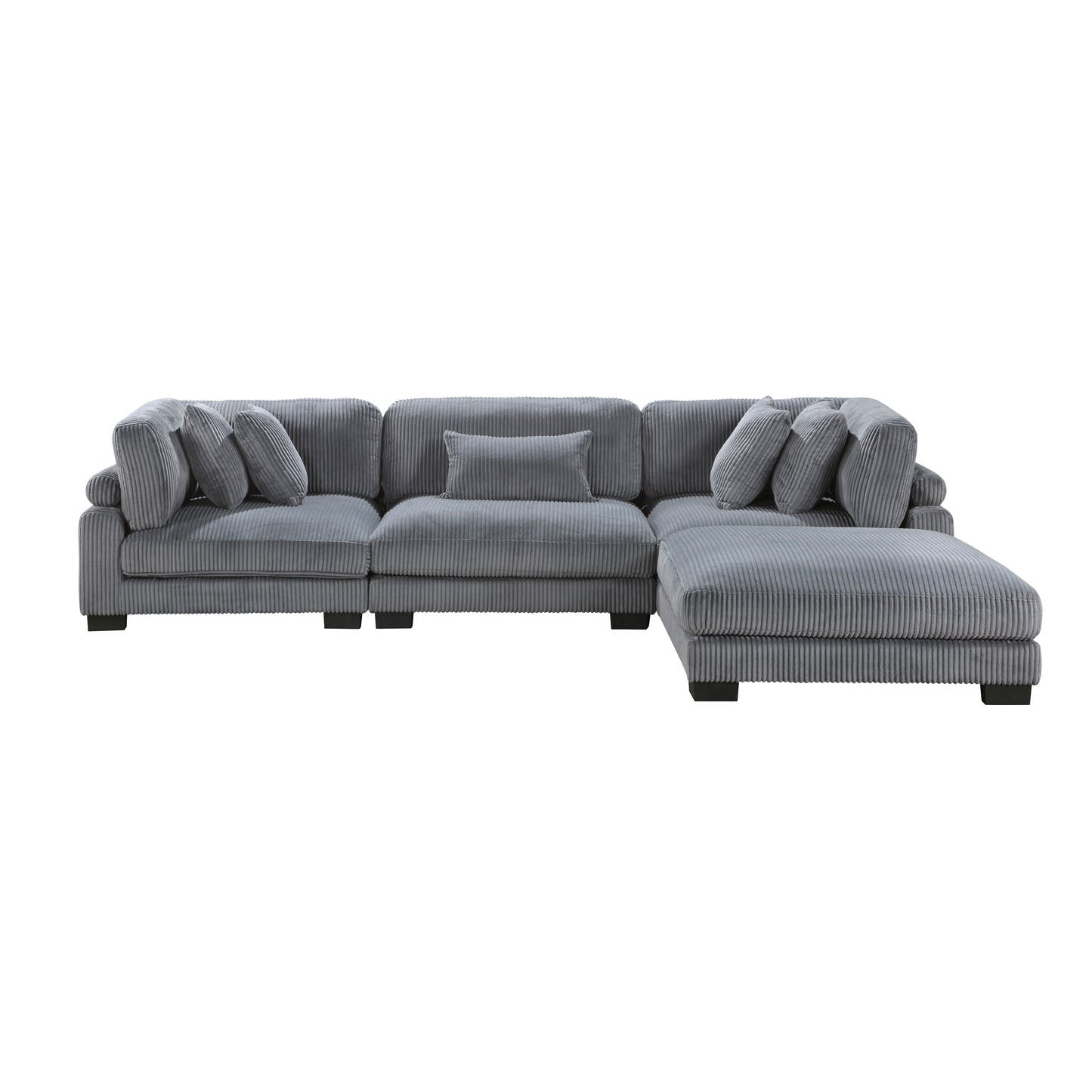 Homelegance Traverse Modular Sectional Sofa in Soft Gray Corduroy 8555GY-4OT