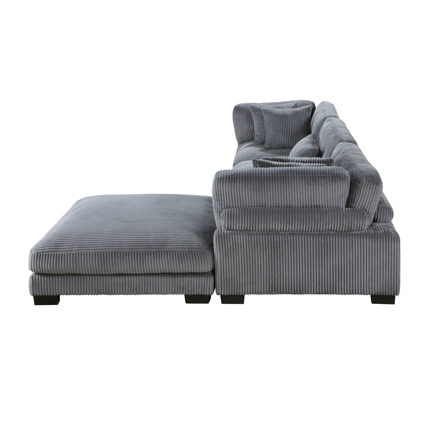 Homelegance Traverse Modular Sectional Sofa in Soft Gray Corduroy 8555GY-4OT