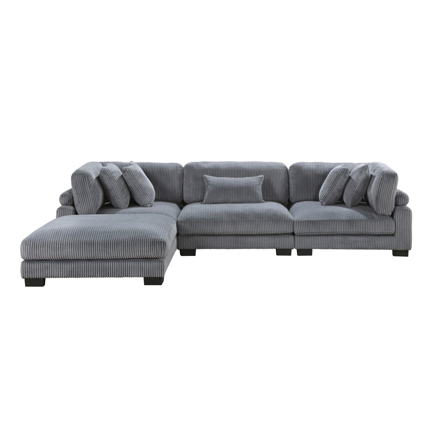 Homelegance Traverse Modular Sectional Sofa in Soft Gray Corduroy 8555GY-4OT