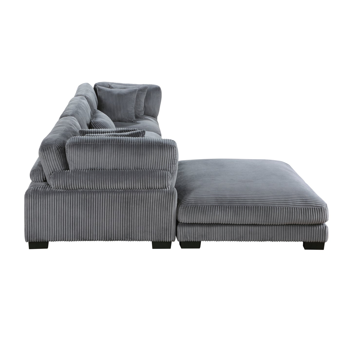 Homelegance Traverse Modular Sectional Sofa in Soft Gray Corduroy 8555GY-4OT