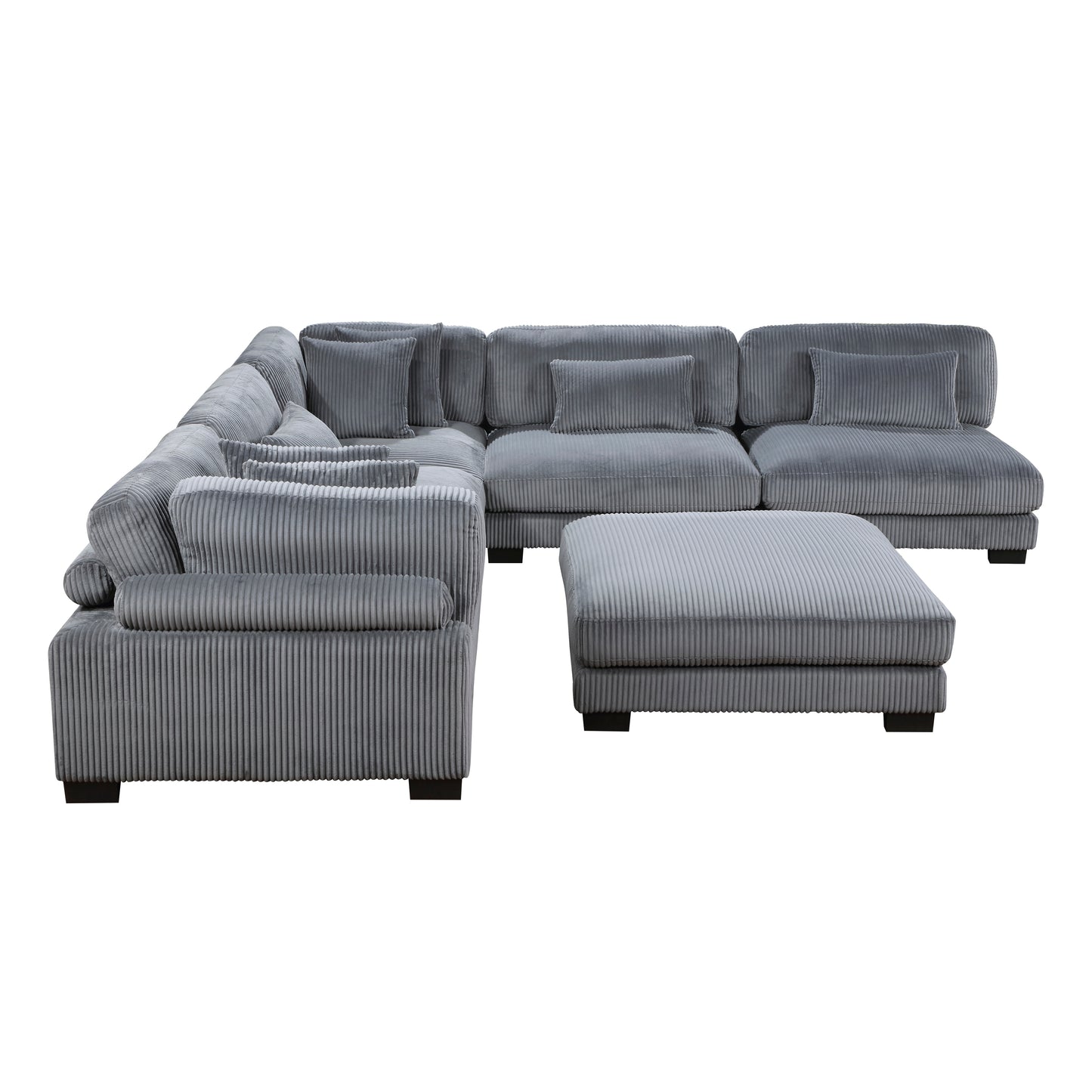 Homelegance Traverse Sectional Sofa in Gray 8555GY-6OT