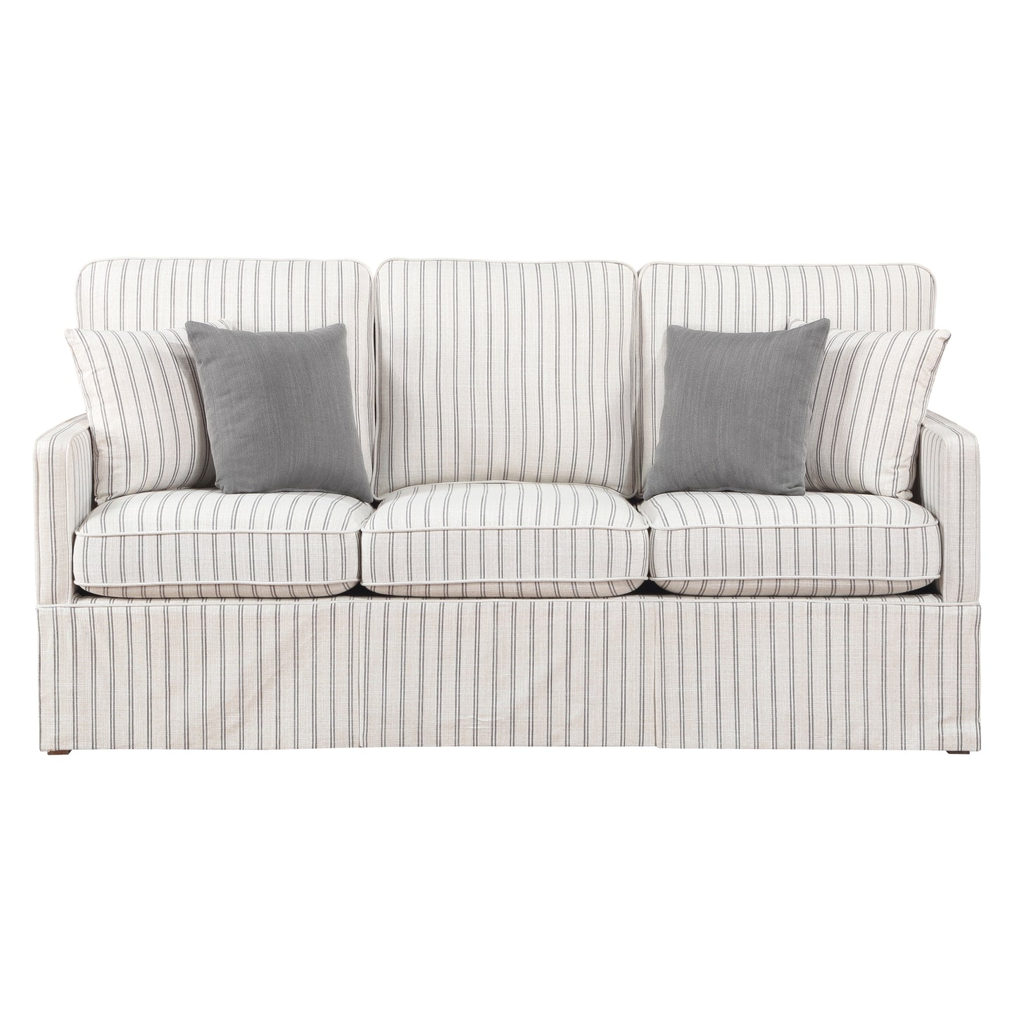 Homelegance Hampstead Sectional Sofa Gray and White Striped 8557-3