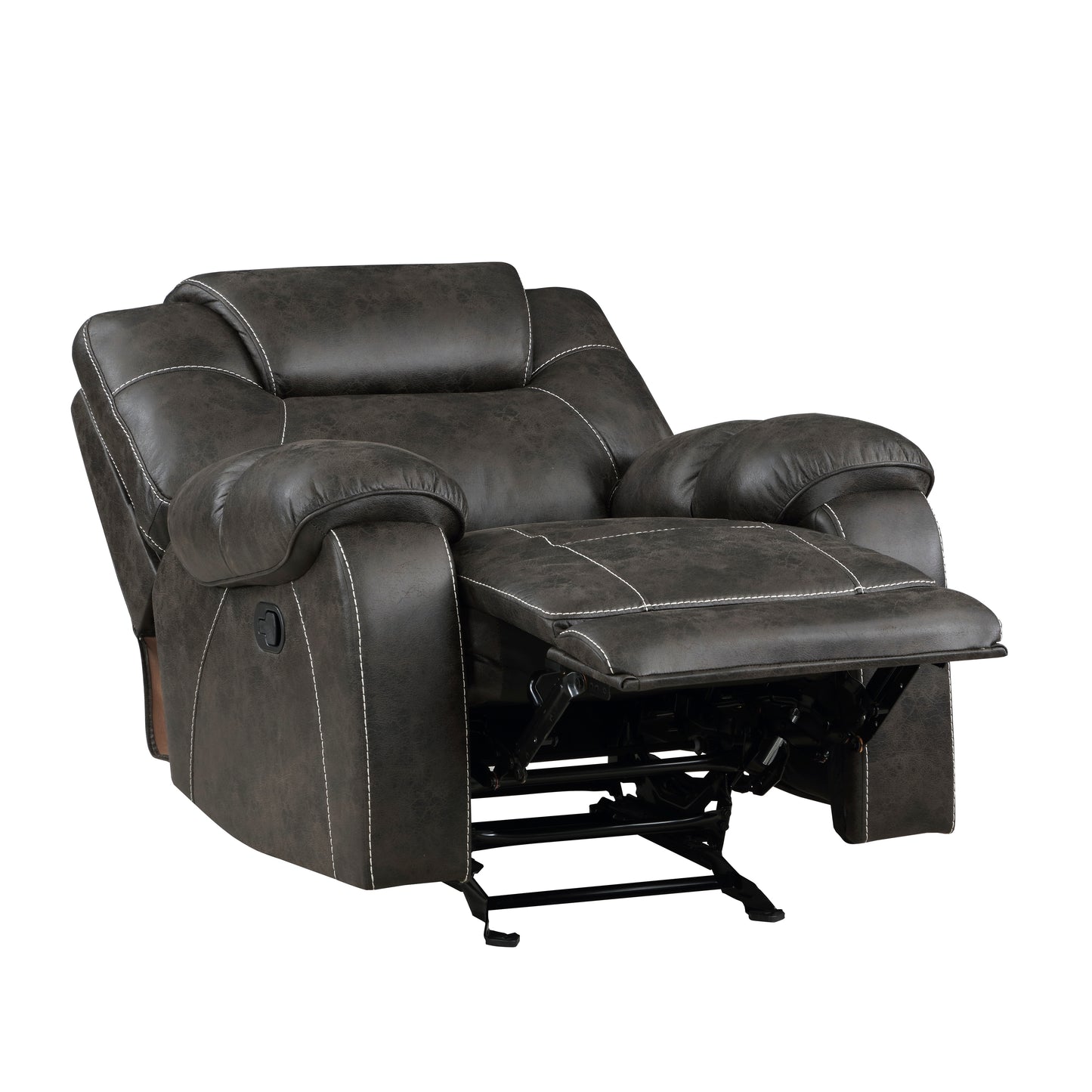 Homelegance Gainesville Glider Recliner Chair in Chocolate Polished Microfiber 8560PM-1