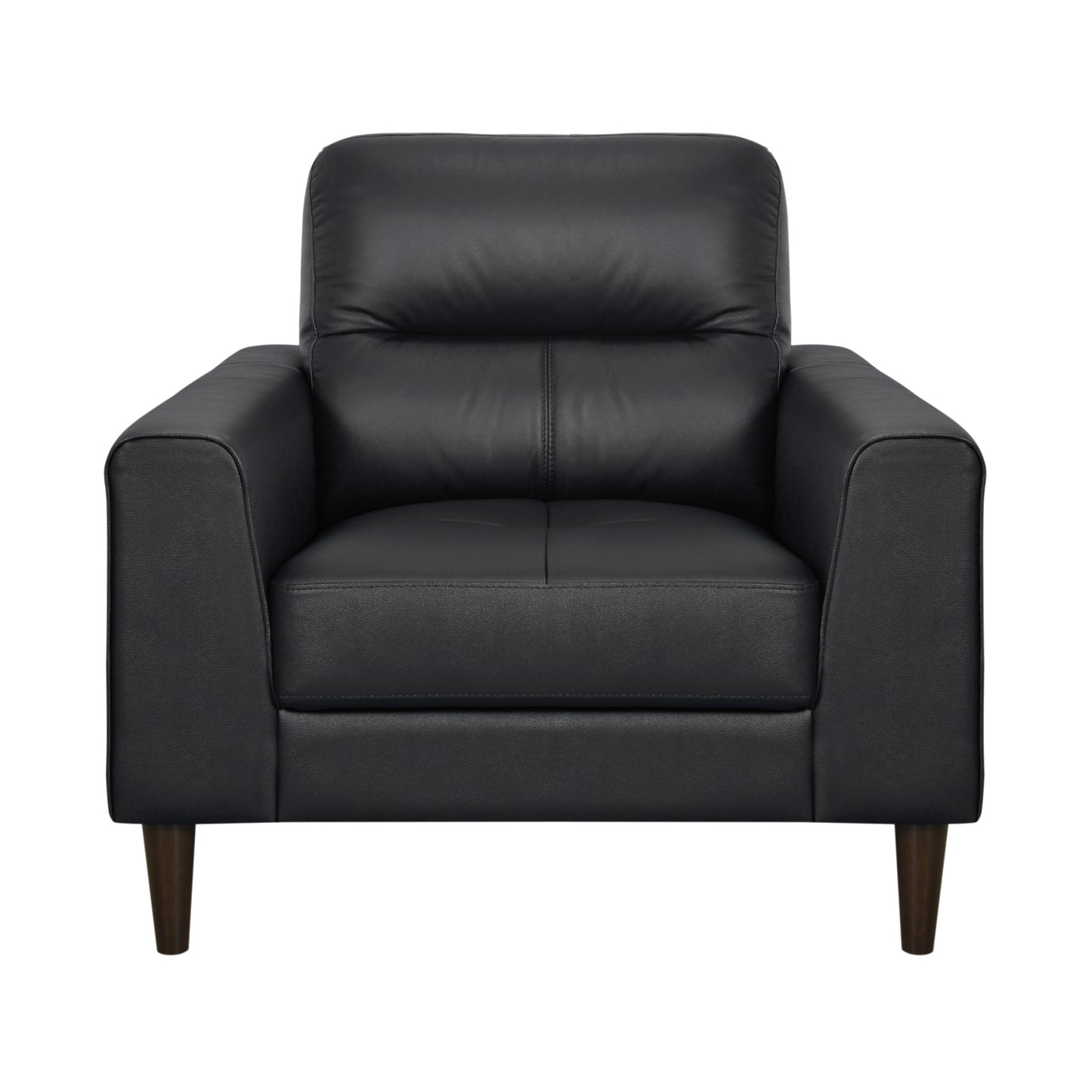 Homelegance Lewes Accent Chair in Black Leather with Solid Wood Legs 8566BLK-1