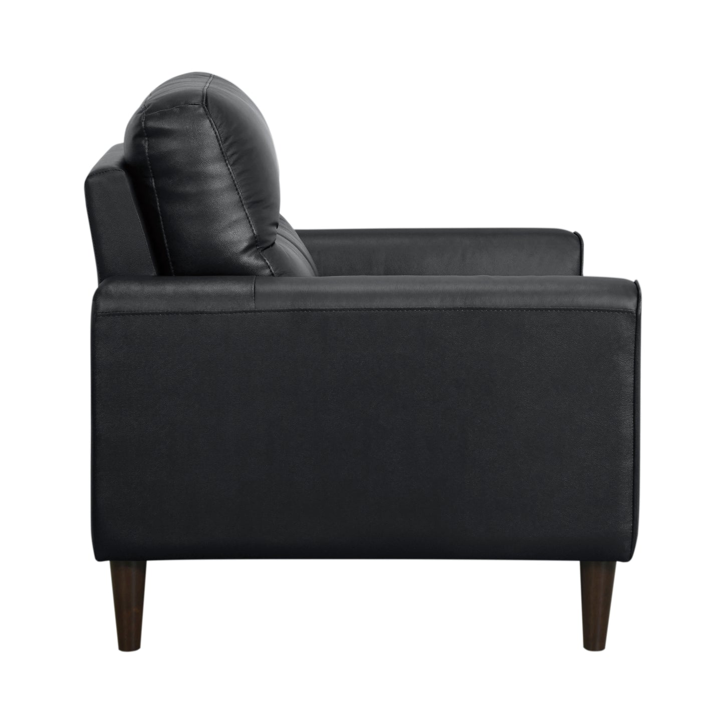 Homelegance Lewes Accent Chair in Black Leather with Solid Wood Legs 8566BLK-1