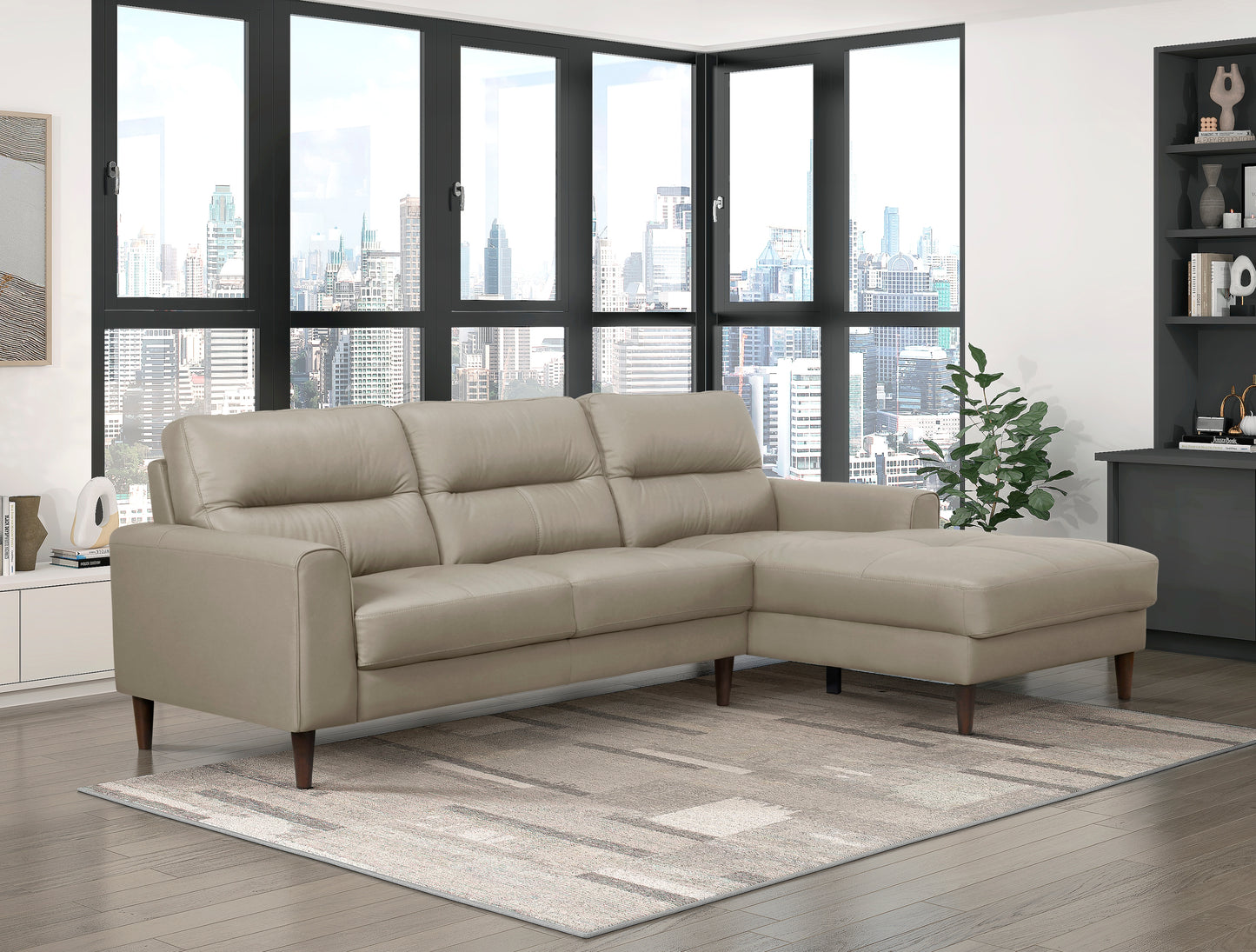 Homelegance Lewes Sectional Sofa in Soft Charcoal 8566LTE-SC