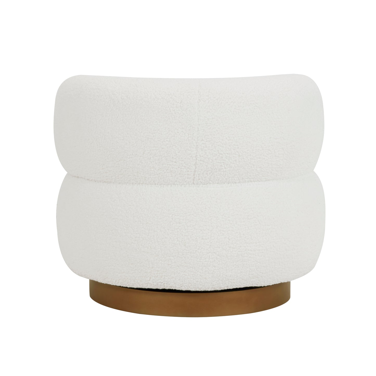 Homelegance Novella Swivel Accent Chair in White Sherpa Fabric 8568WH-1