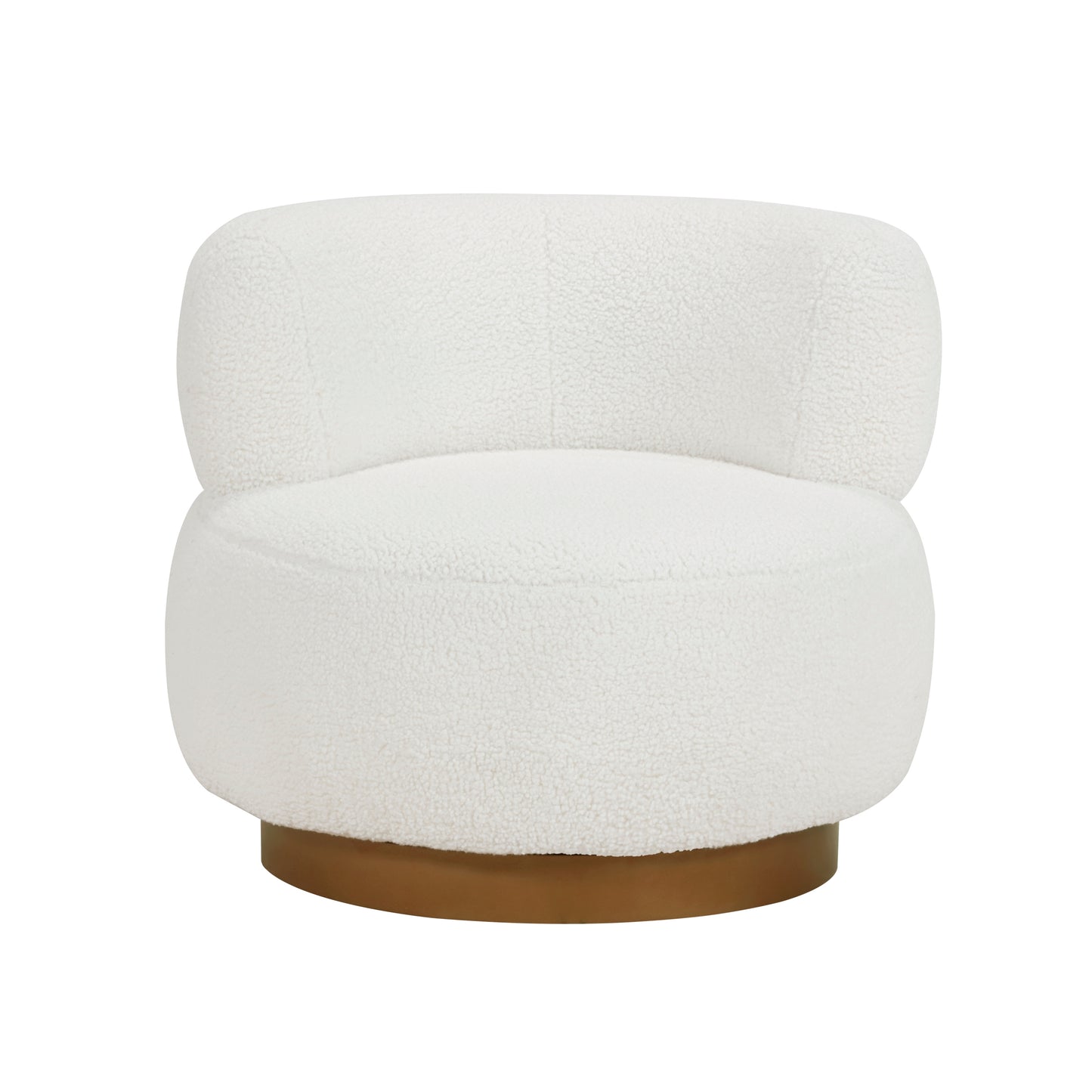 Homelegance Novella Swivel Accent Chair in White Sherpa Fabric 8568WH-1