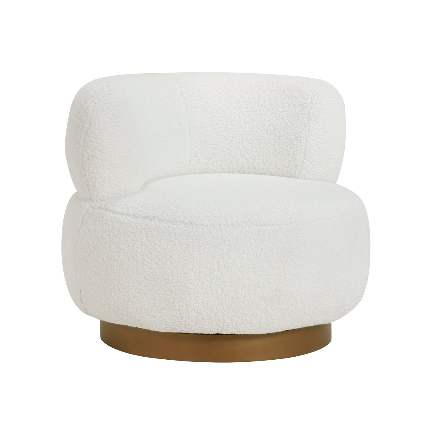 Homelegance Novella Swivel Accent Chair in White Sherpa Fabric 8568WH-1