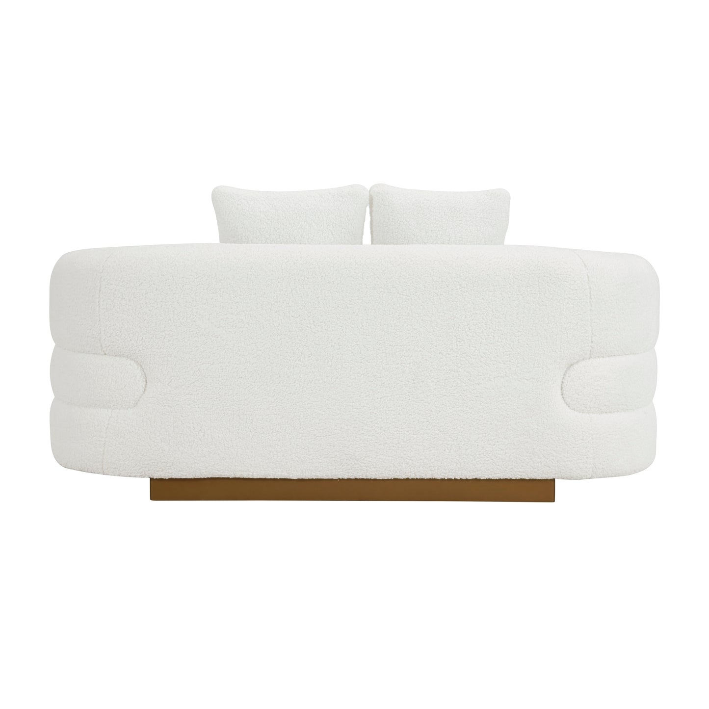 Homelegance Novella Loveseat in White Sherpa Fabric 8568WH-2