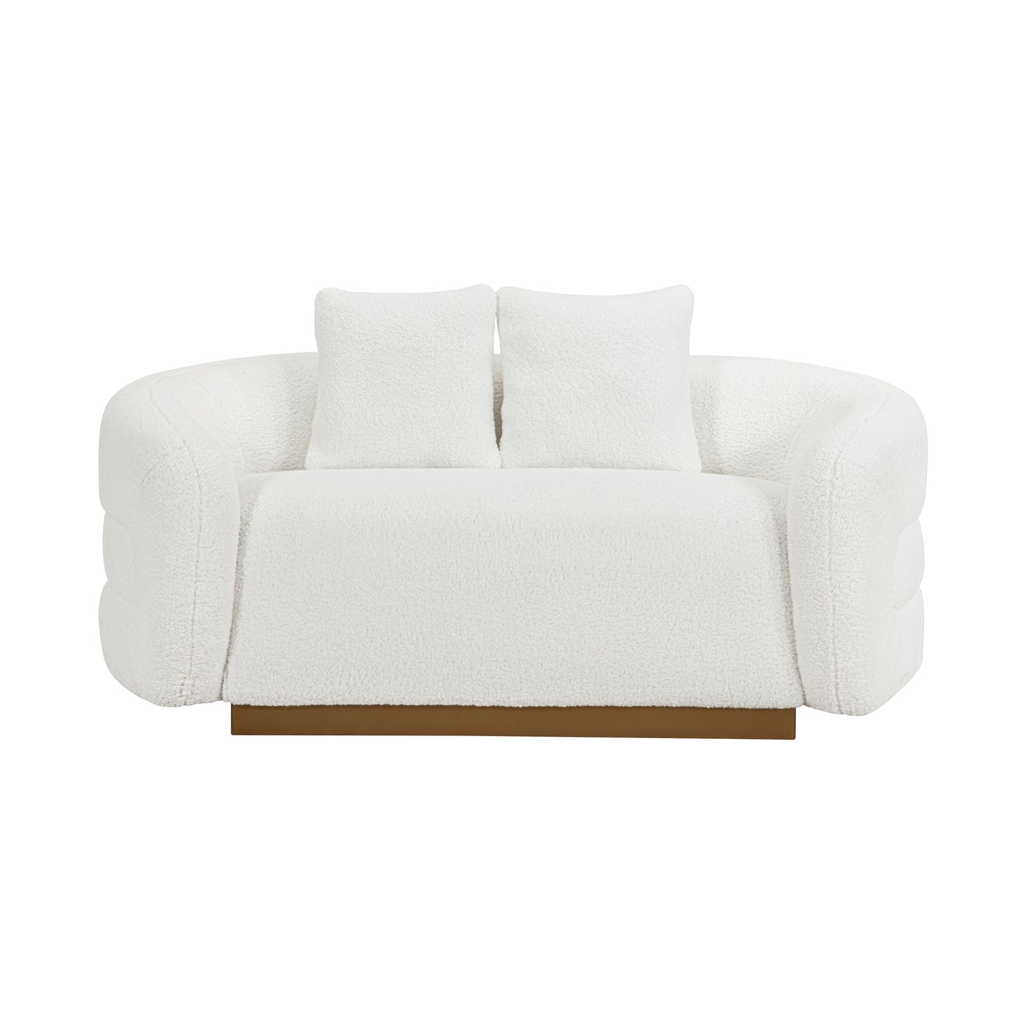 Homelegance Novella Loveseat in White Sherpa Fabric 8568WH-2