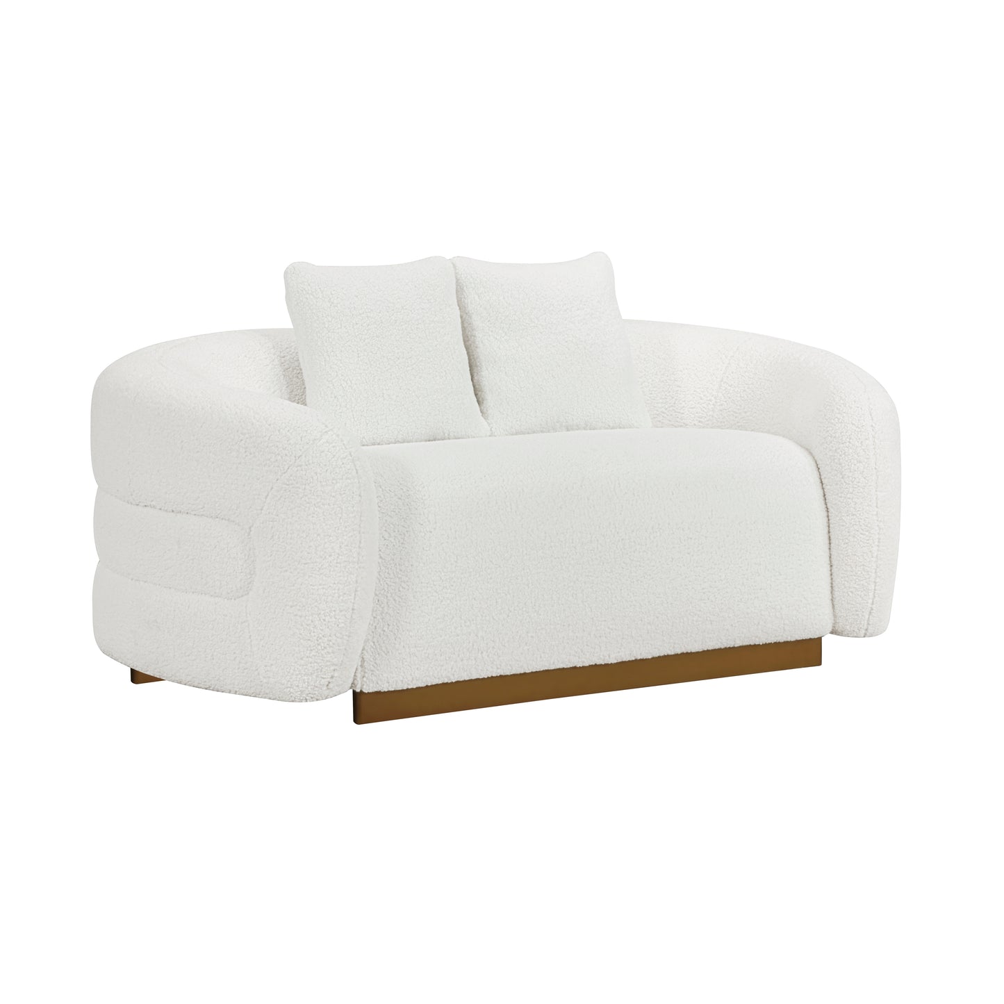 Homelegance Novella Loveseat in White Sherpa Fabric 8568WH-2